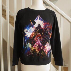 Galaxy Abstract Geometric Psychedelic Graphic Print Crew Neck Sweatshirt Sweater